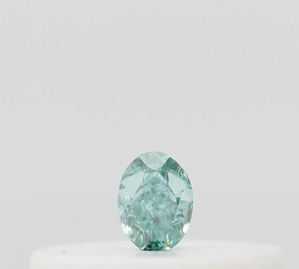 Loose Diamond - OVAL 0.04ct Fancy Vivid Blueish Green