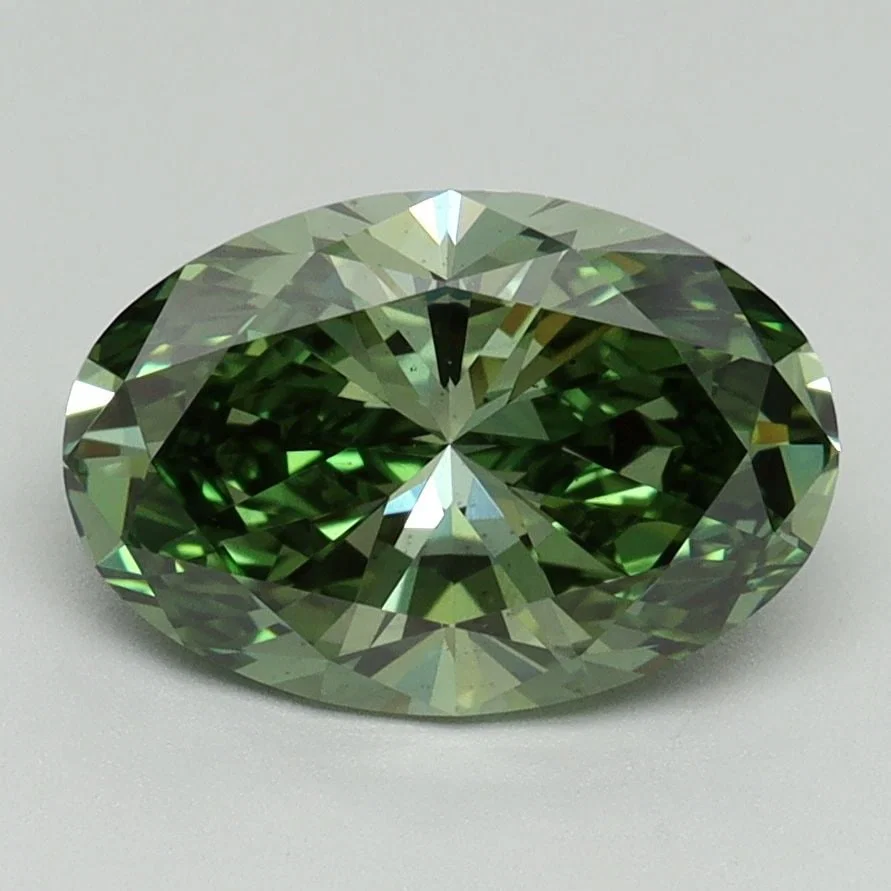 Loose Diamond - OVAL 2.11ct Fancy Vivid Green VS2