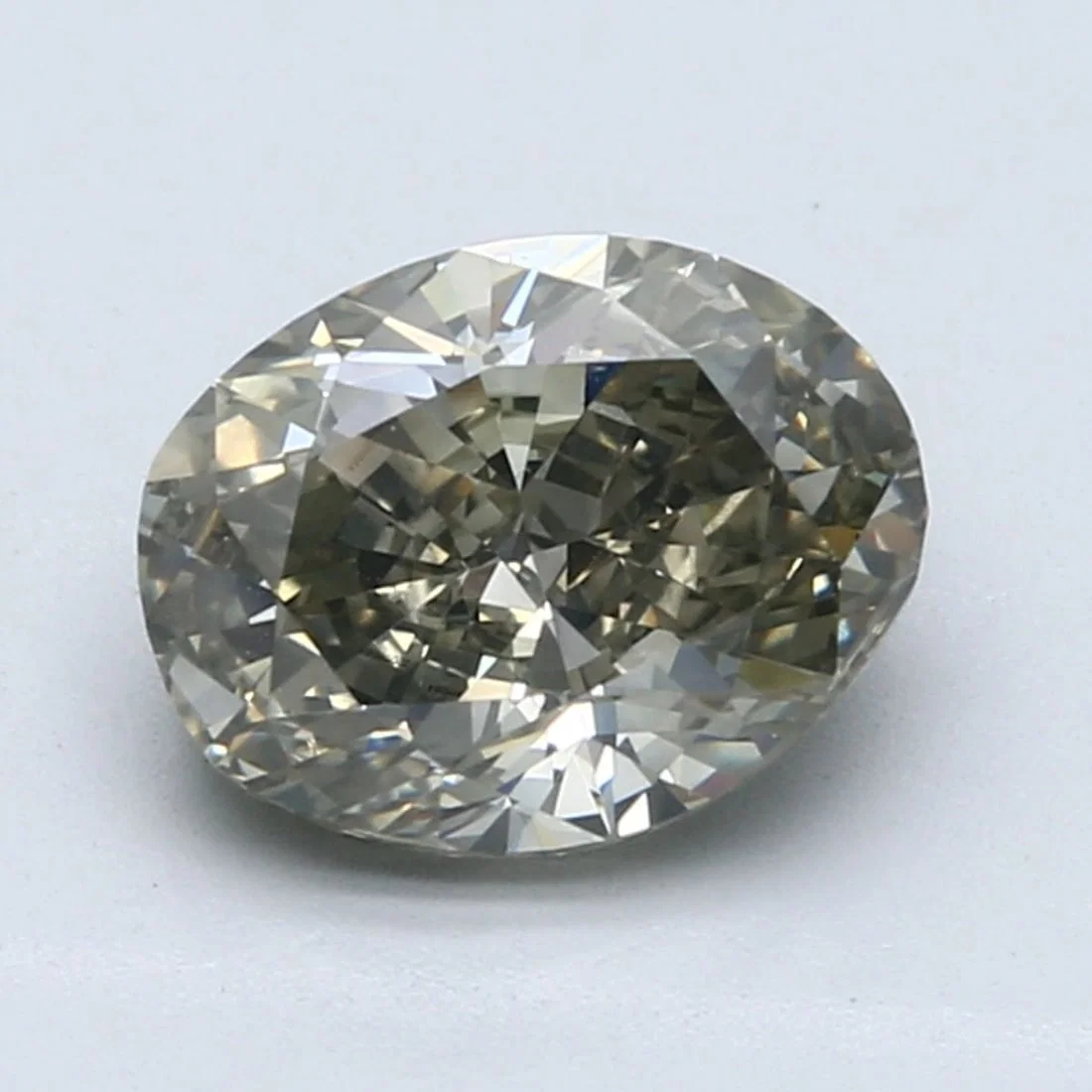 Loose Diamond - OVAL 2.53ct Fancy Greenish Yellow Gray SI1