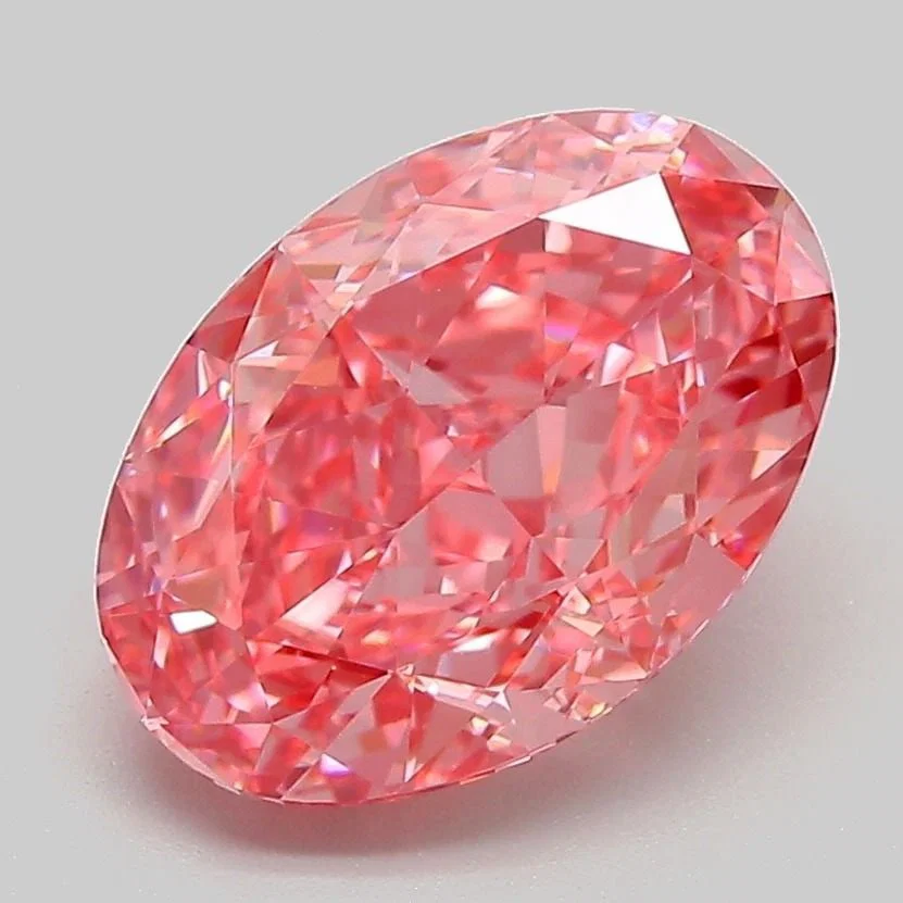 Loose Diamond - OVAL 3.07ct Fancy Vivid Pink VVS2