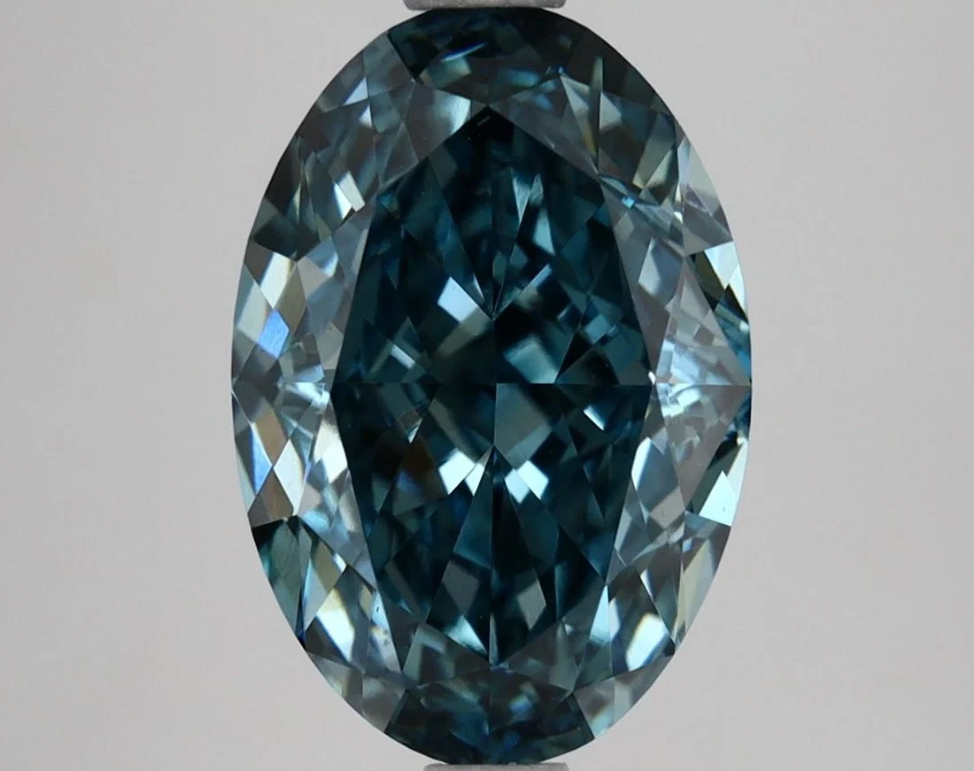 Loose Diamond - OVAL 3.08ct Fancy Vivid Blue VS1
