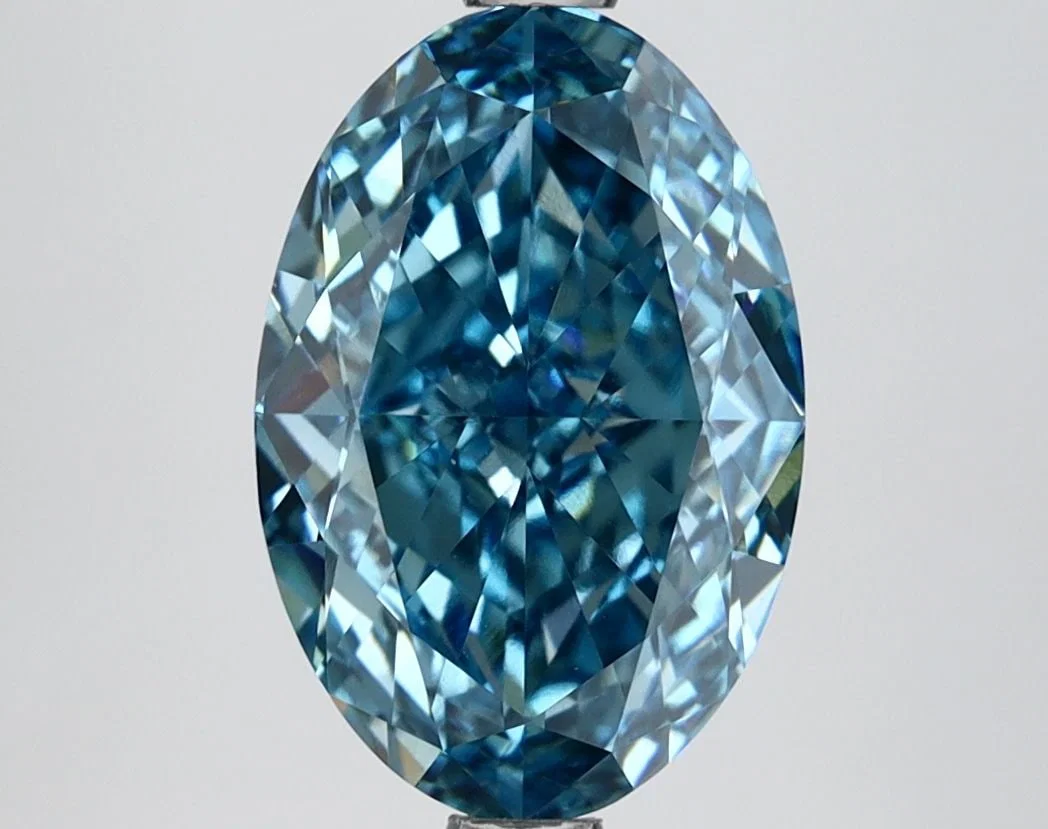 Loose Diamond - OVAL 3.18ct Fancy Vivid Blue VVS2