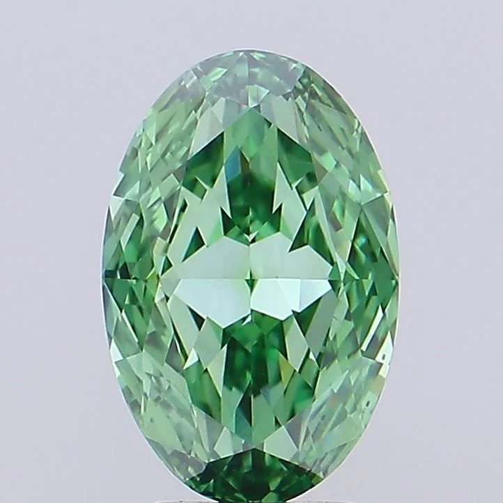 Loose Diamond - OVAL 3.77ct Fancy Vivid Green VS1