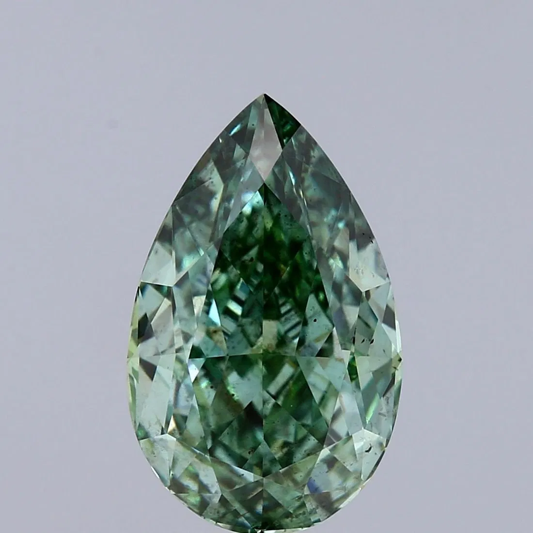 Loose Diamond - PEAR 3.07ct Fancy Vivid Green SI1