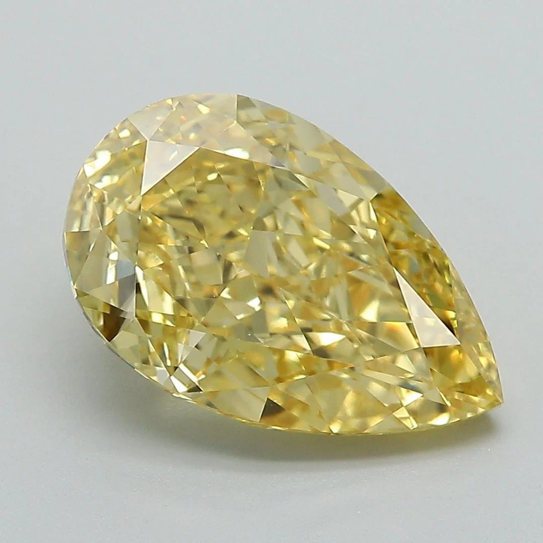 Loose Diamond - PEAR 4.52ct Fancy Vivid Yellow VVS2