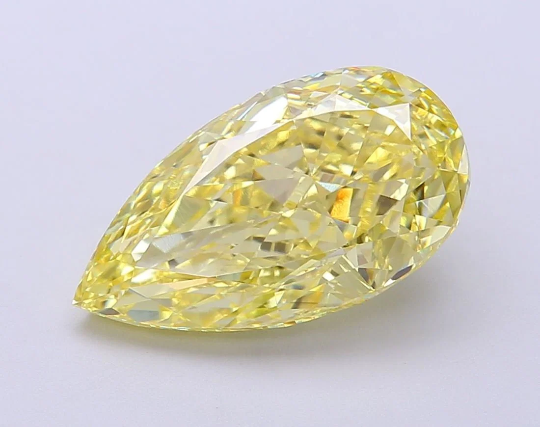 Loose Diamond - PEAR 5.02ct Fancy Vivid Yellow VS1