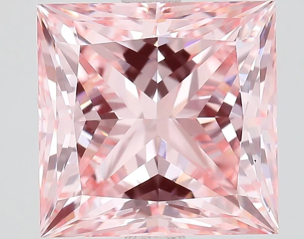 Loose Diamond - PRINCESS 3.66ct Fancy Vivid Pink VVS2