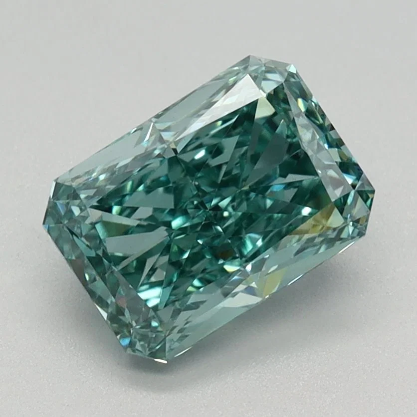Loose Diamond - RADIANT 1.35ct Fancy Vivid Blue Green VS1