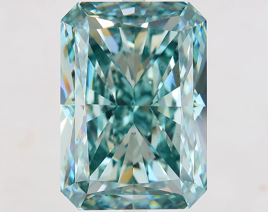 Loose Diamond - RADIANT 21.33ct Fancy Intense Blueish Green VS1