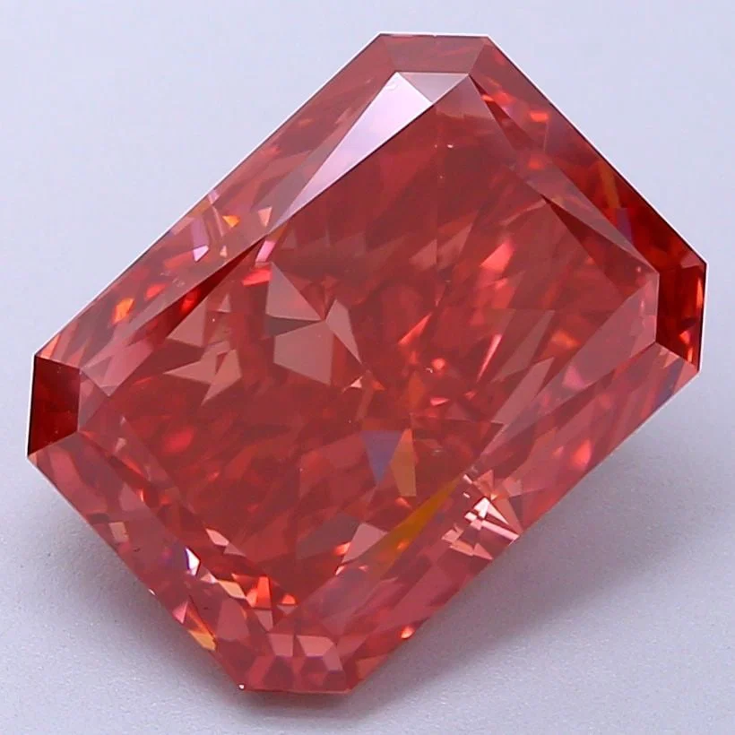 Loose Diamond - RADIANT 5.71ct Fancy Vivid Red VS2