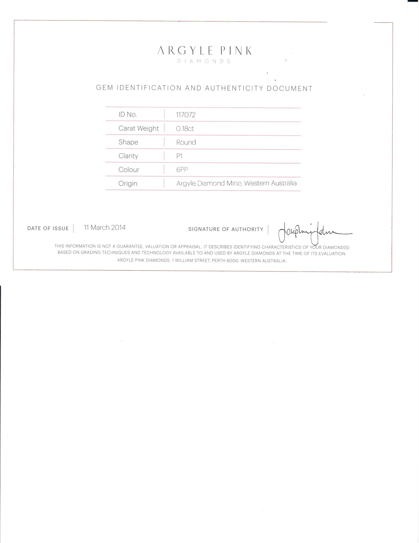 Loose Diamond - ROUND 0.18ct Fancy Intense Purplish Pink I2