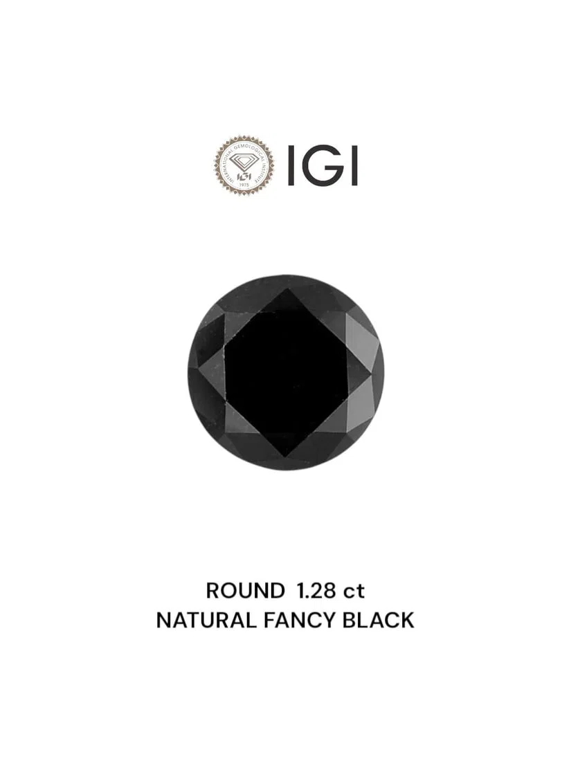 Loose Diamond - ROUND 1.28ct Fancy Black