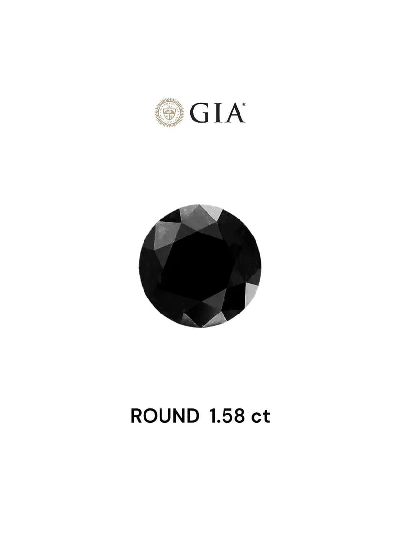 Loose Diamond - ROUND 1.58ct Fancy Black VVS2