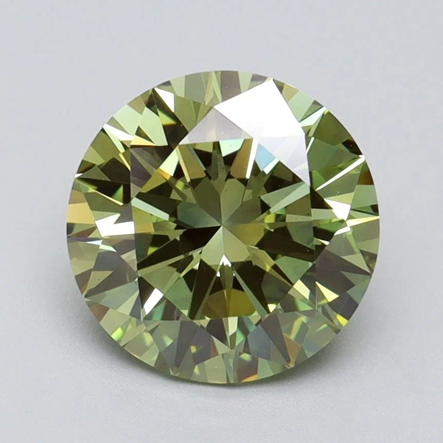Loose Diamond - ROUND 2.06ct Fancy Vivid Green VS1