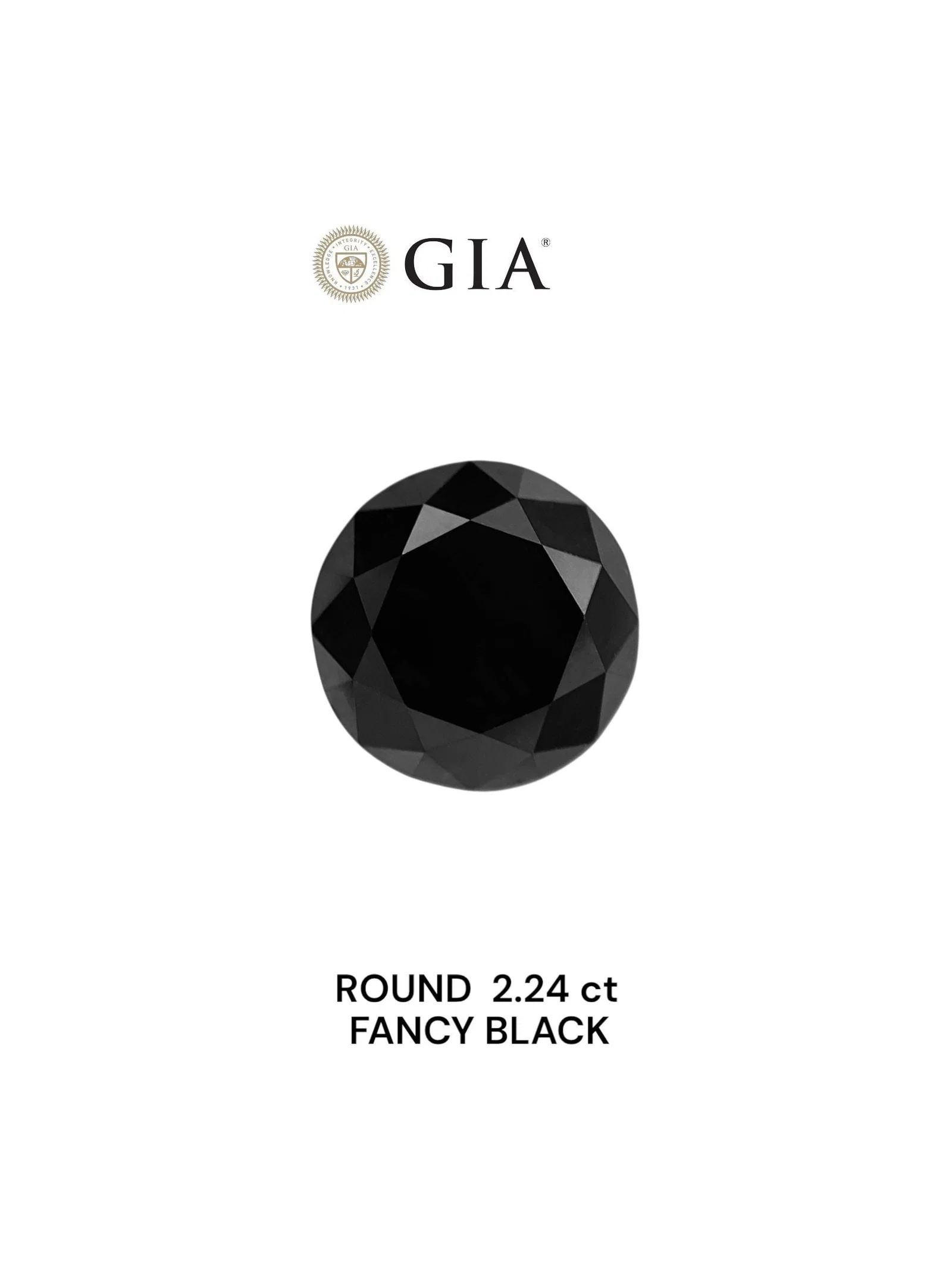 Loose Diamond - ROUND 2.24ct Black