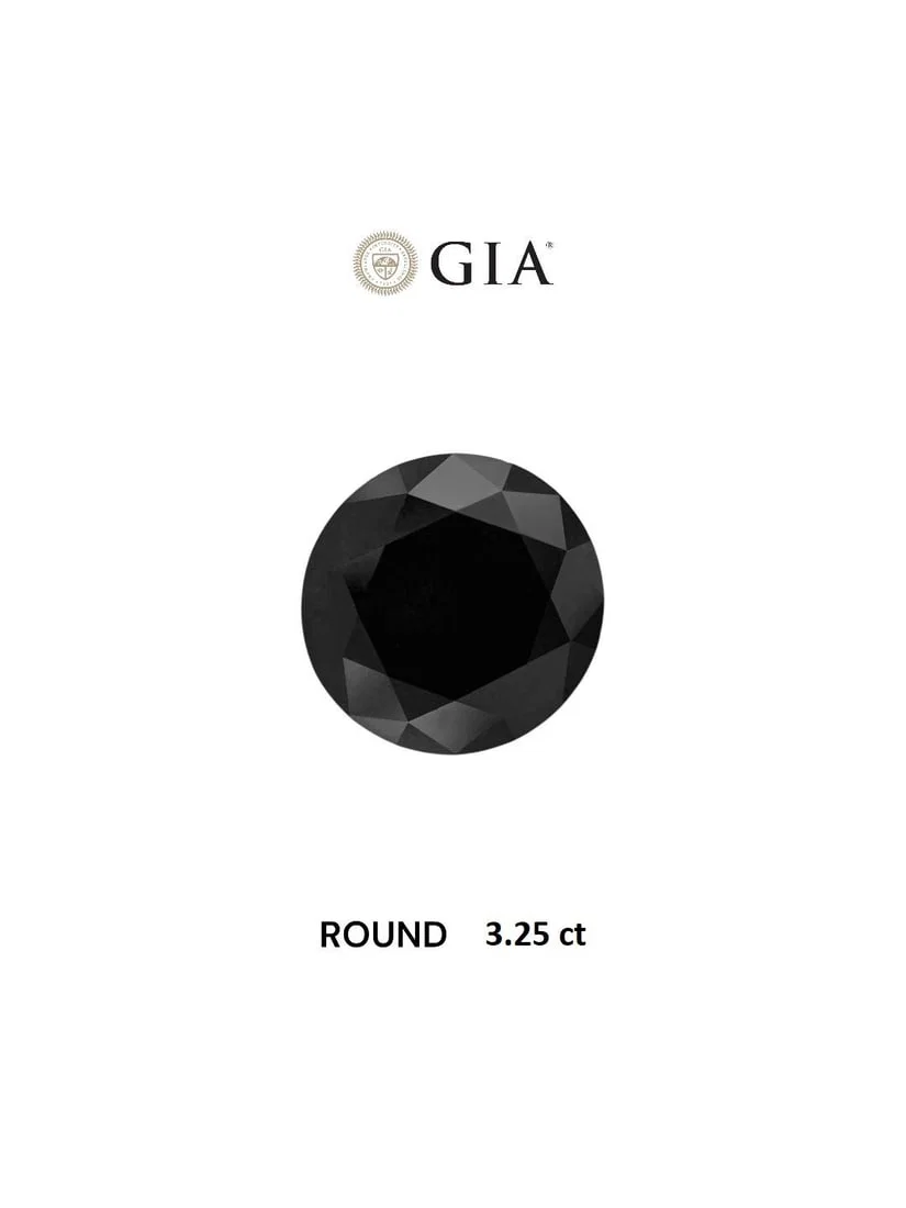 Loose Diamond - ROUND 3.25ct Fancy Black VVS2