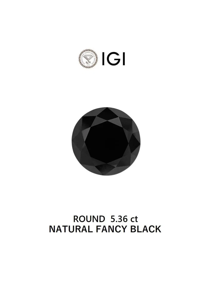 Loose Diamond - ROUND 5.36ct Black