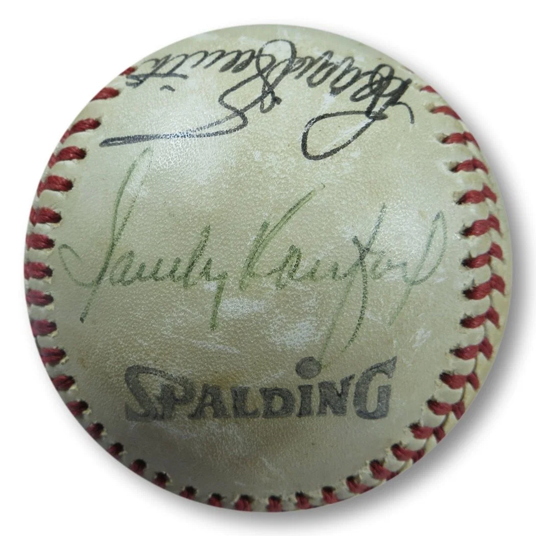 Los Angeles Dodgers Multi-Signed Baseball Koufax Baker Lopes JSA Authenticated