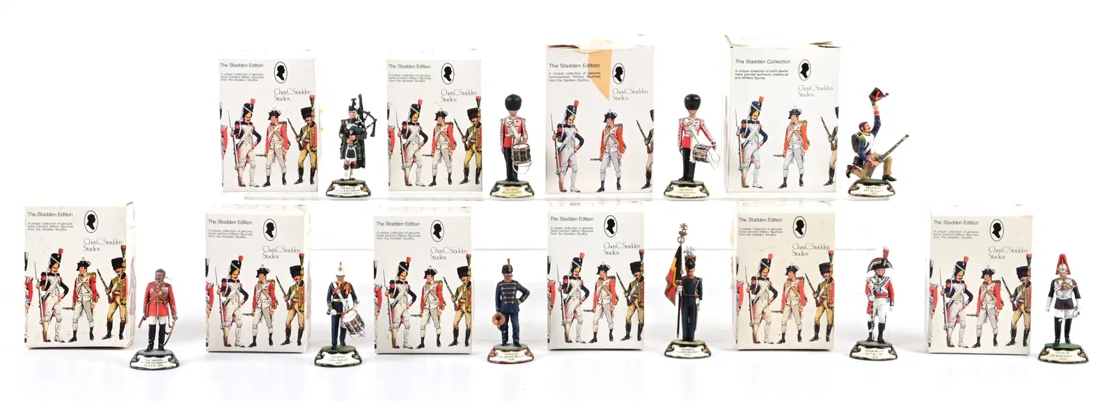 LOT OF 10: CHARLES STADDEN 85MM TYPES OF THE BRITISH ARMY IN ORIGINAL BOXES