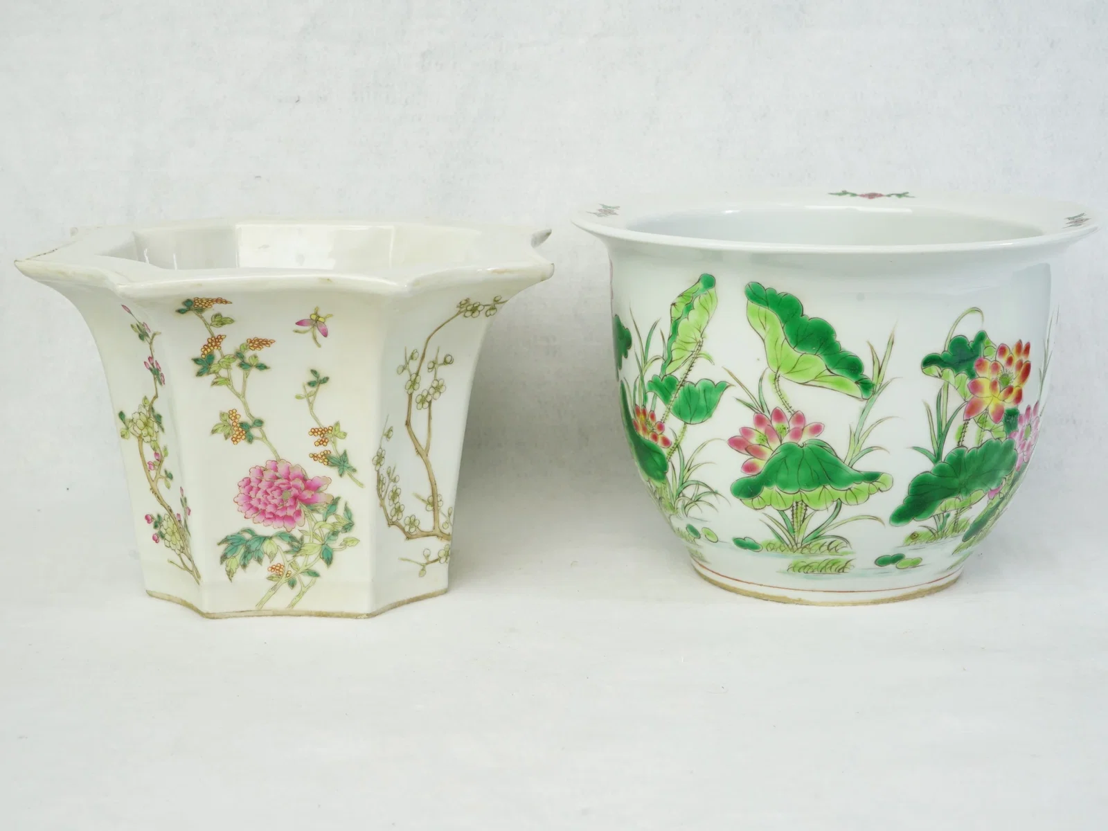Lot of 2 Chinese Famille Rose Planters,1950s