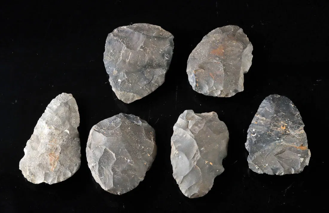 Lot of 6 Illinois Hopewell Cache Stone Blades