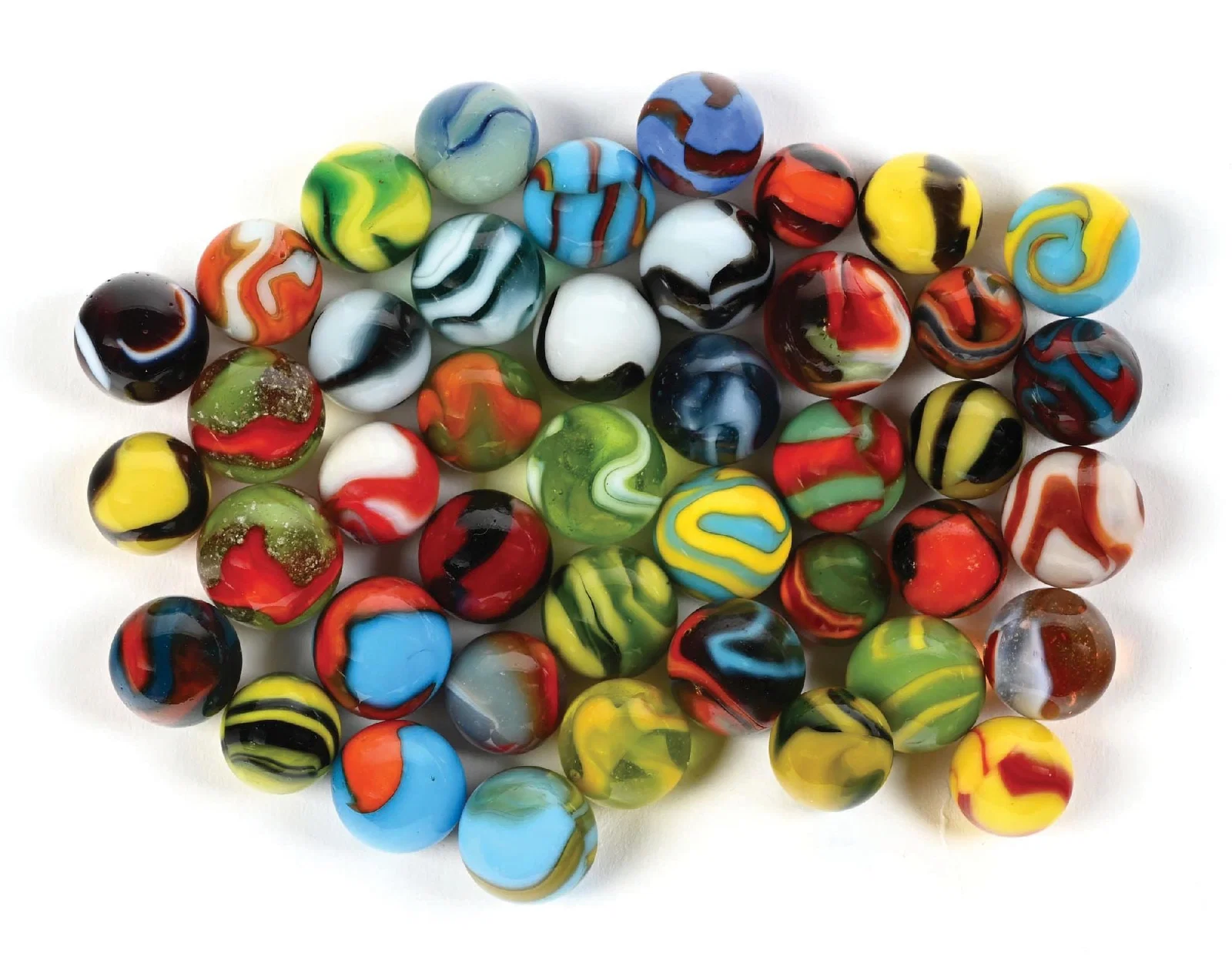 LOT OF APPROXIMATELY 43 PELTIER MARBLES
