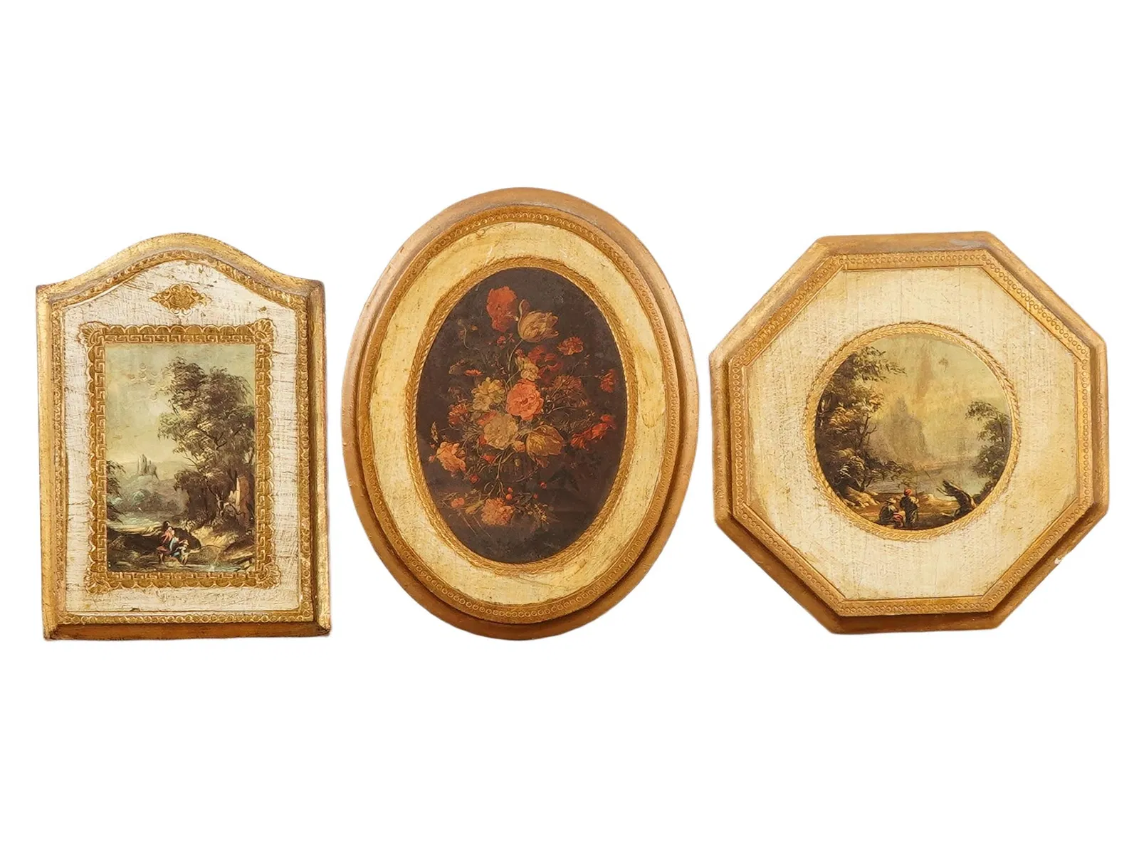 LOT OF THREE SMALL ITALIAN STILL LIFE PRINTS FRAMED