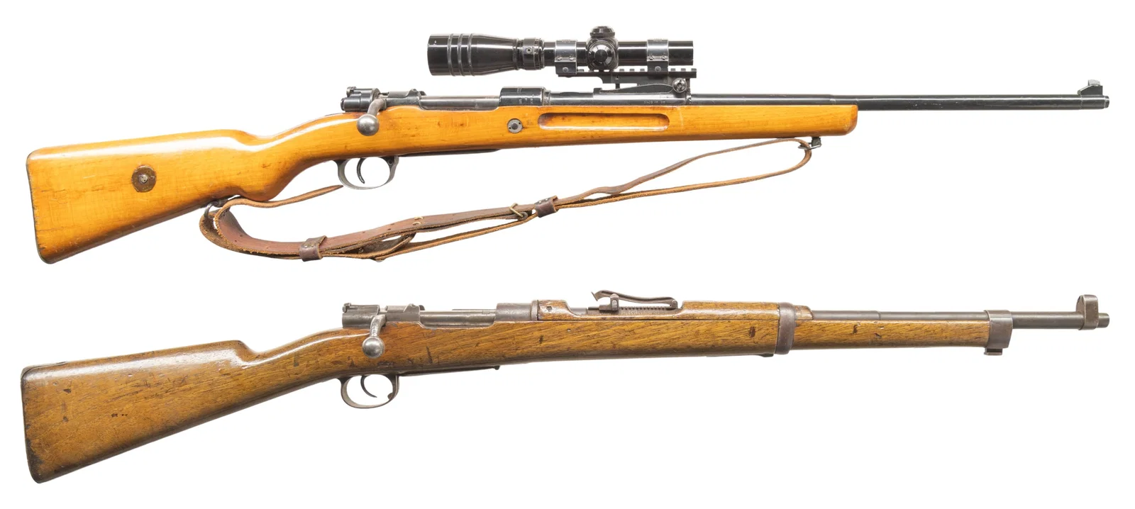 LOT OF TWO MAUSER BOLT ACTION RIFLES.