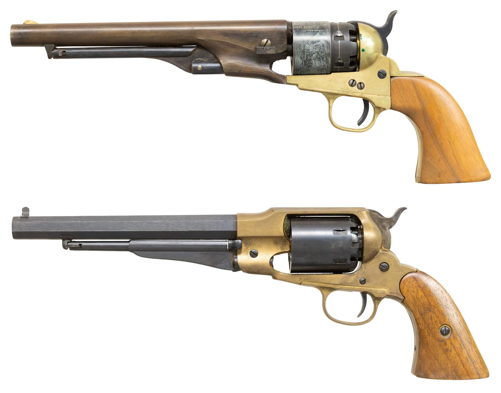 LOT OF TWO REPRO CAP & BALL REVOLVERS.