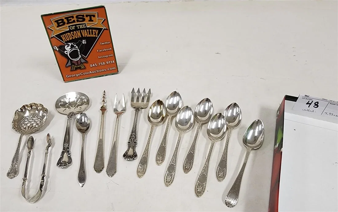 Lot Sterling - Spoons, Sugar Tongs, Etc. 7.93 ozT.