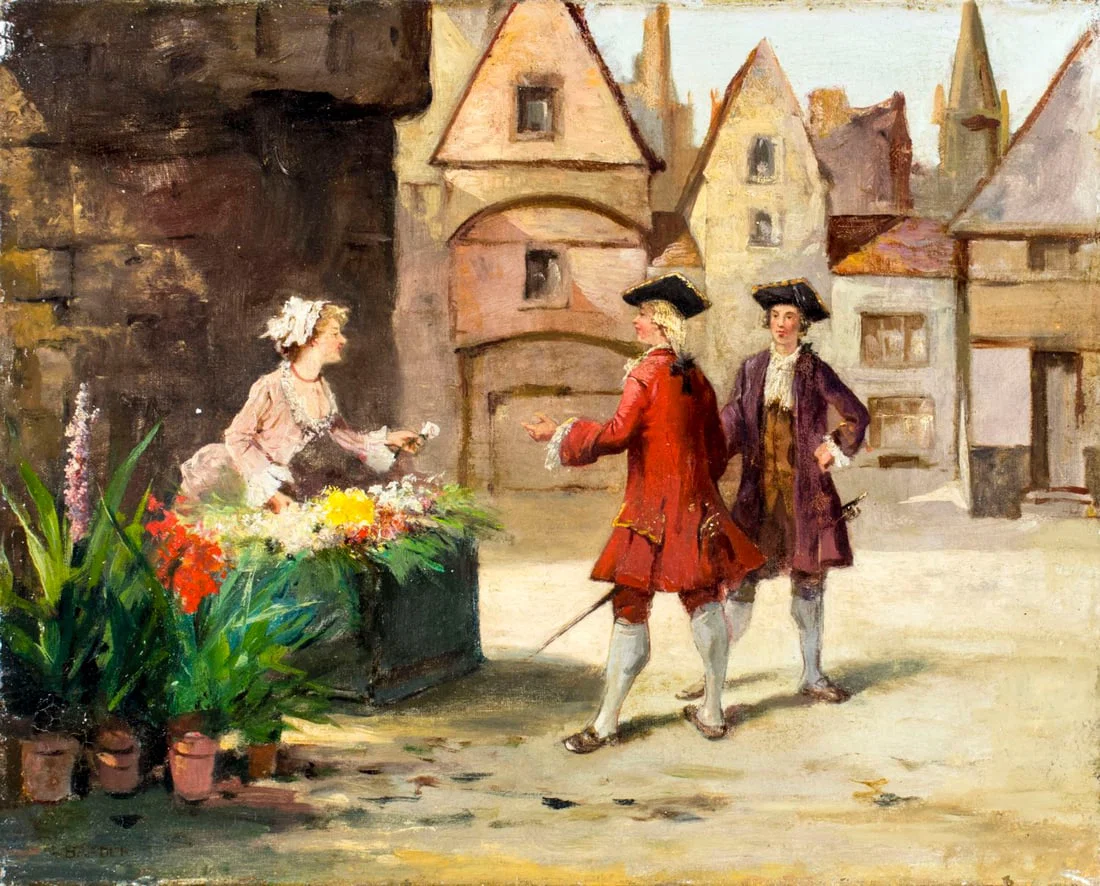 Louis Baader (French,German,1828-1919) oil painting antique