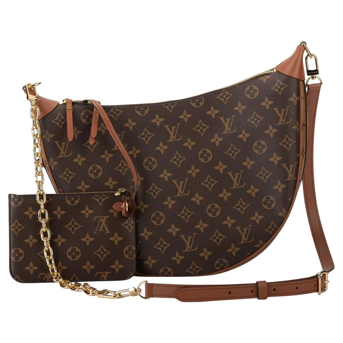 Louis Vuitton 2 Tone Monogram Hobo Bag with Interchangeable Strap