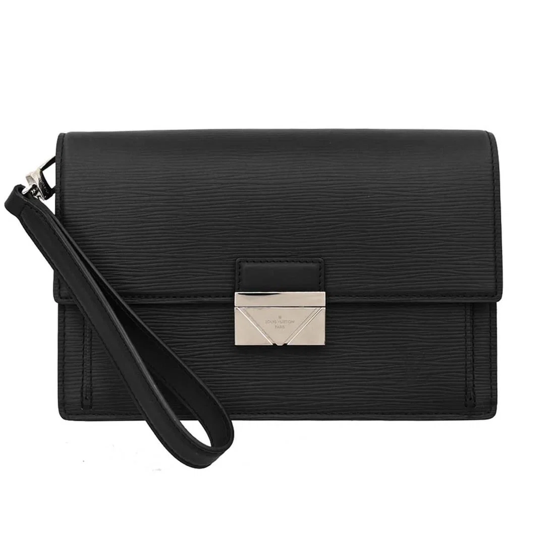 LOUIS VUITTON BLACK EPI POCHETTE THAMES CLUTCH BAG