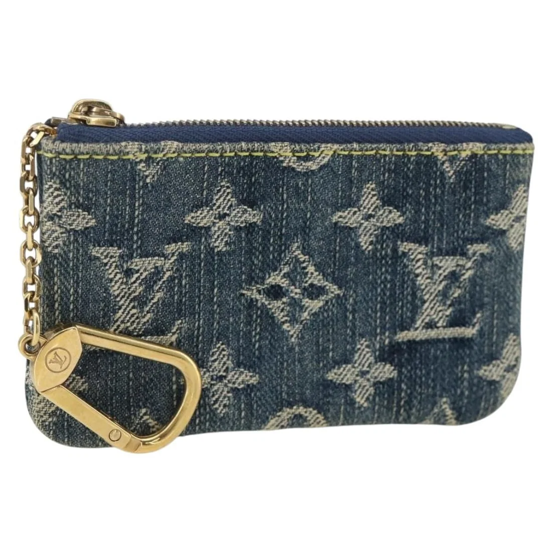 Louis Vuitton Blue Monogram Denim Pochette Cles M95343 Coin Purse