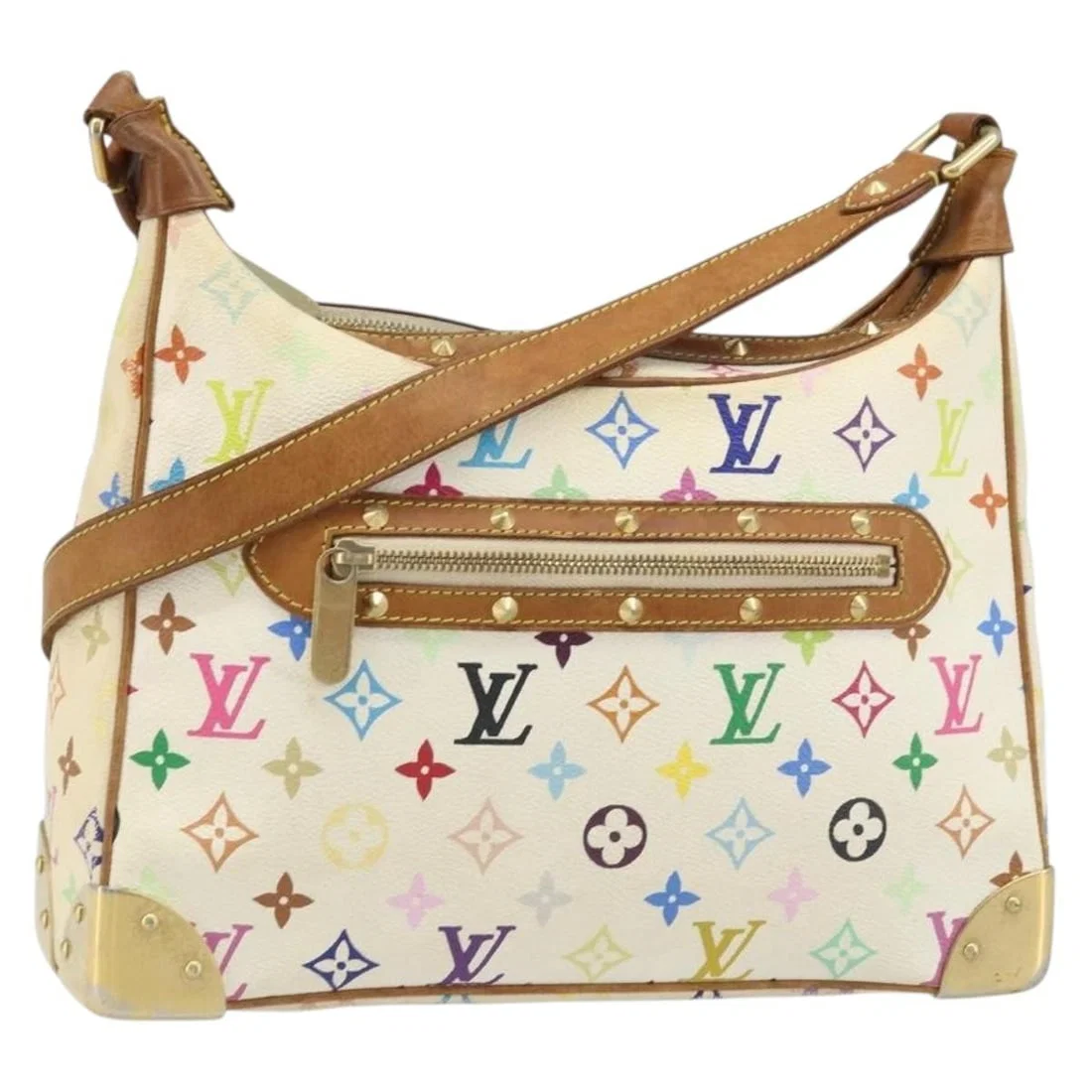 Louis Vuitton Boulogne Multicolor Monogram White Canvas Shoulder Bag M92660