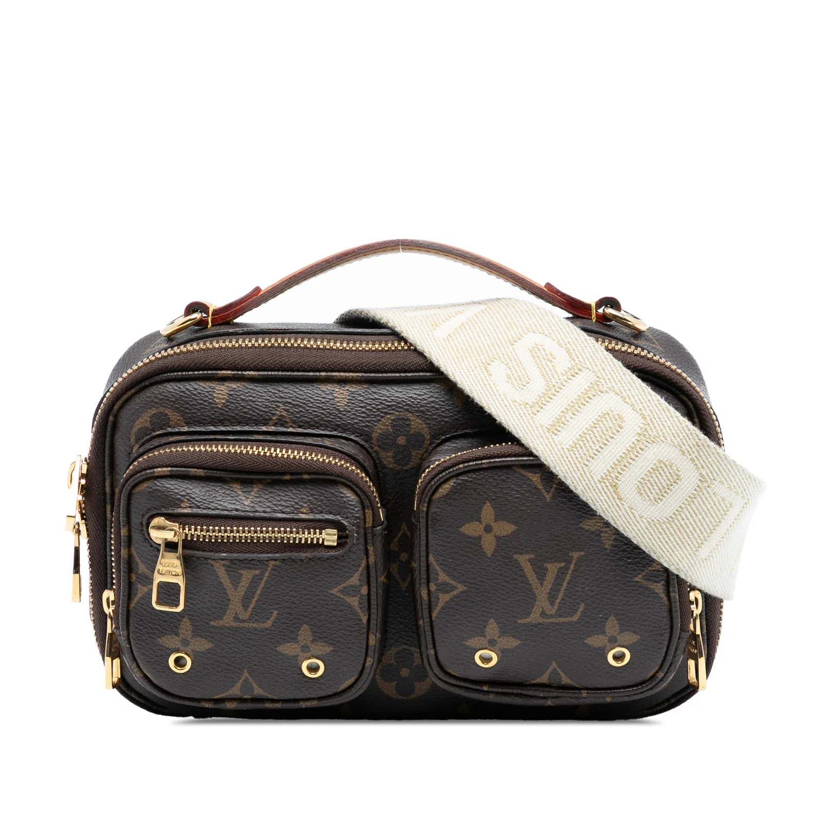 Louis Vuitton Brown Monogram Canvas Utility Satchel with Leather Handle