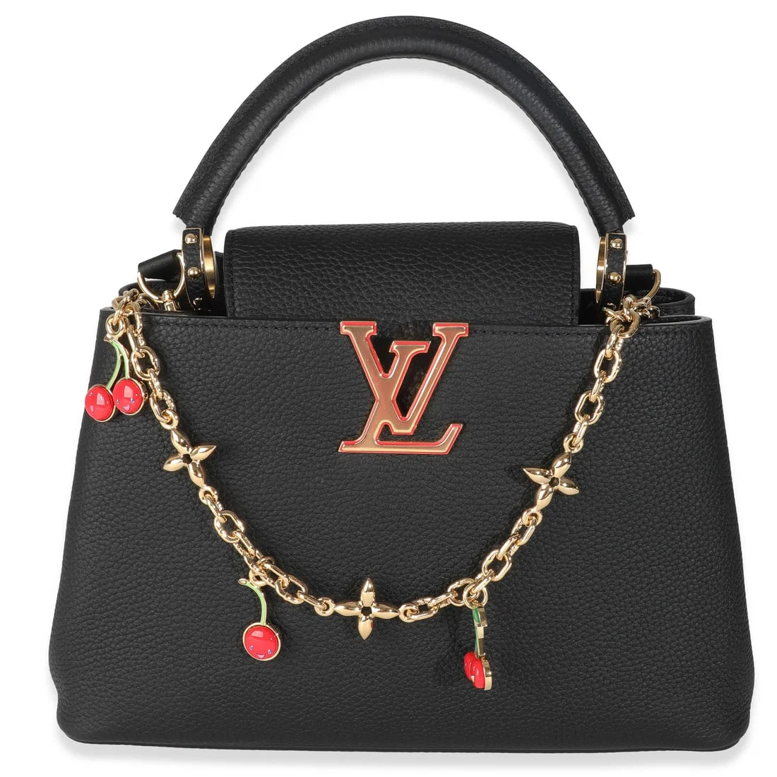 Louis Vuitton Capucines MM Black Leather Handbag 2021-2023