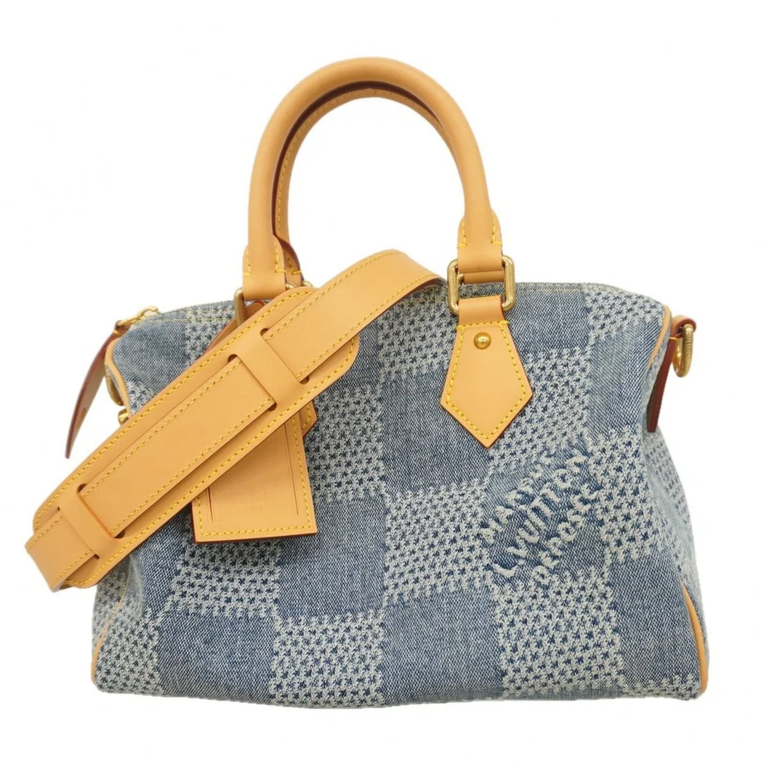 LOUIS VUITTON DAMIER DENIM 3D SPEEDY BANDOULIÈRE 25 HANDBAG