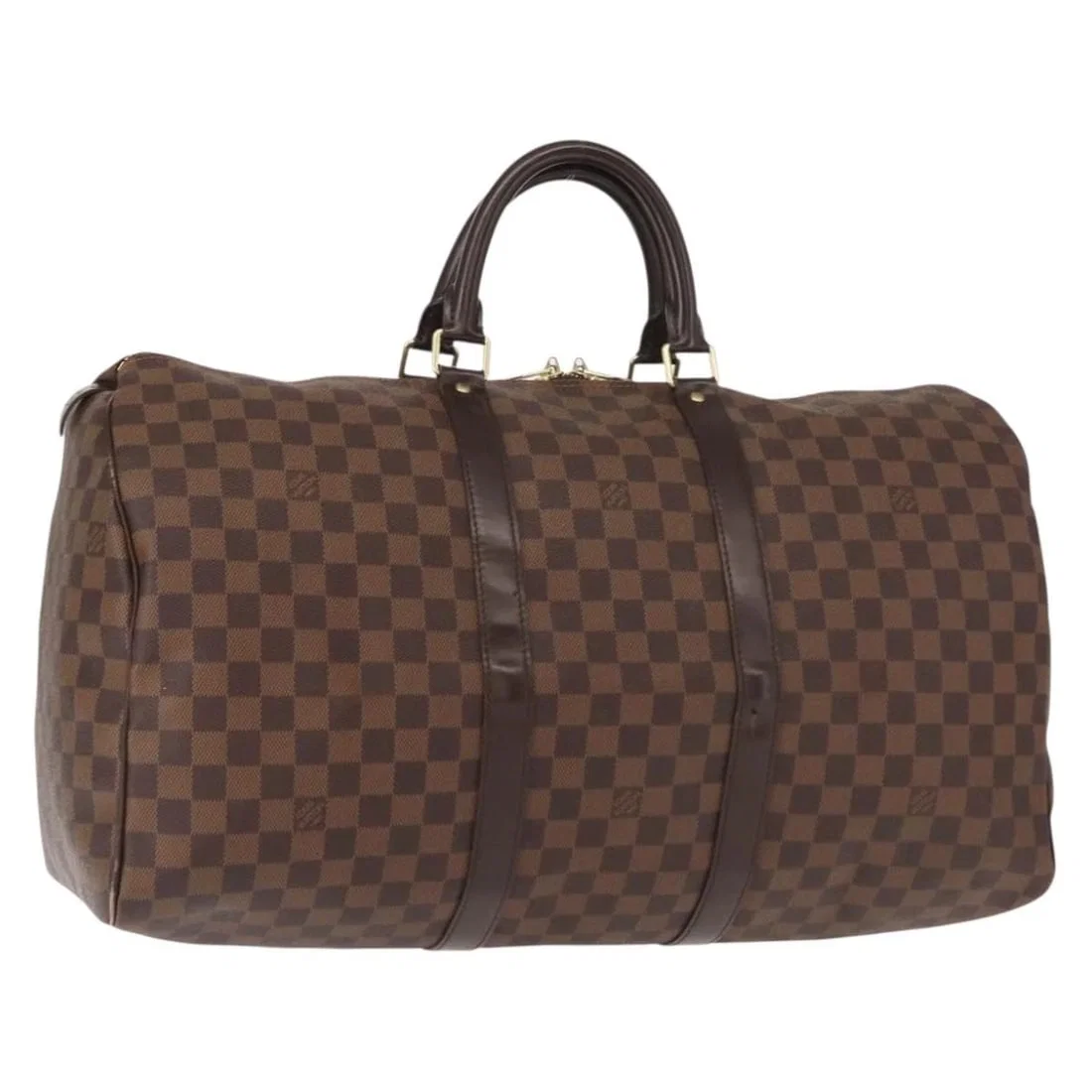LOUIS VUITTON DAMIER EBENE KEEPALL 50 BOSTON BAG