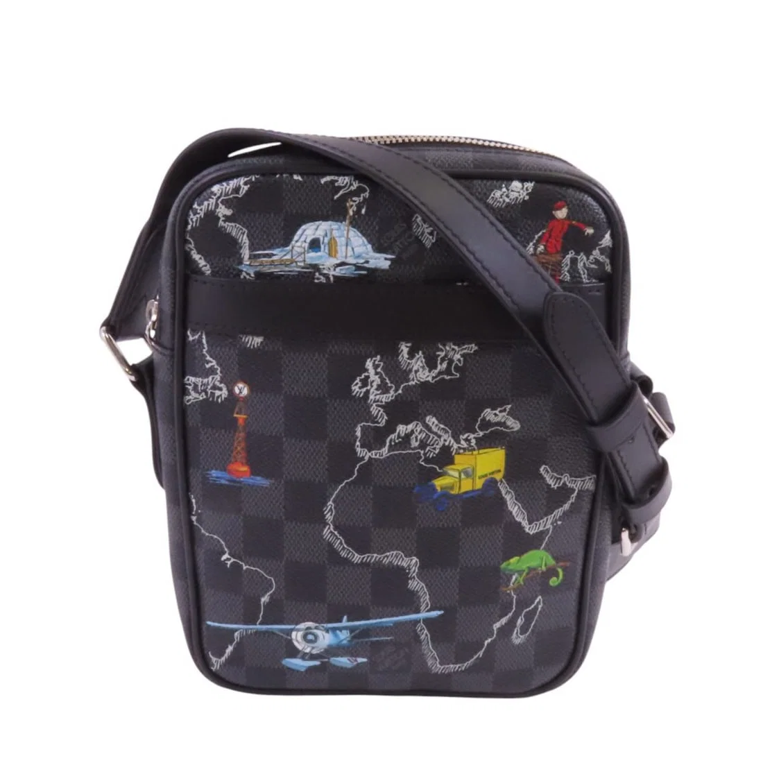 Louis Vuitton Danube Slim Shoulder Bag Damier Graphite Black N40239