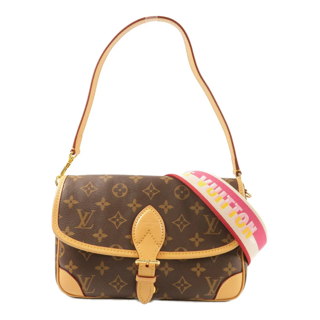 Louis Vuitton Diane Monogram Brown Two Way Shoulder Bag with Gold Hardware