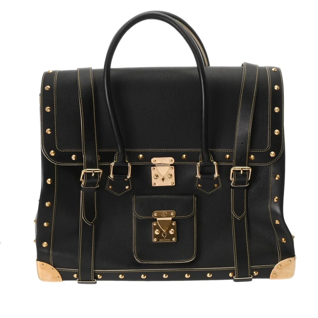 LOUIS VUITTON EXTRAVAGAN SUHARI LEATHER BOSTON BAG