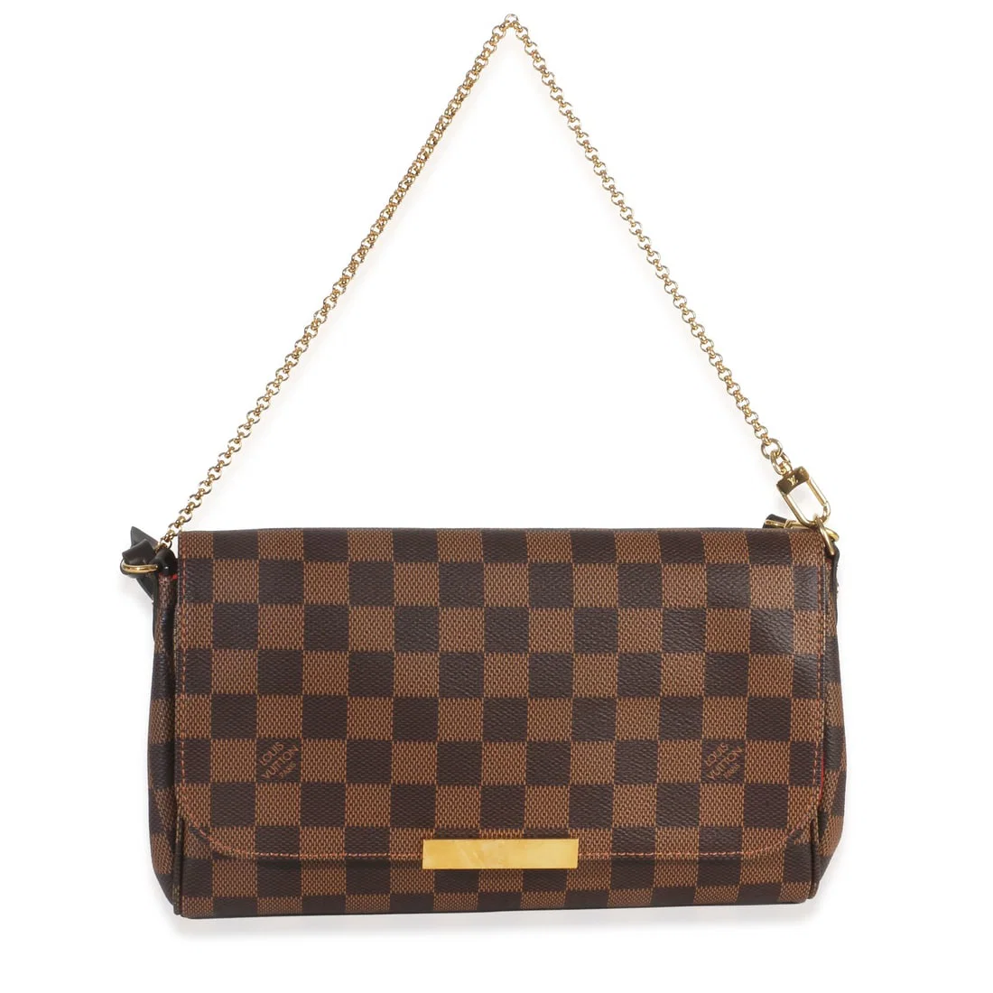 Louis Vuitton Favorite MM Shoulder Bag Damier Ebene Canvas With Accessories