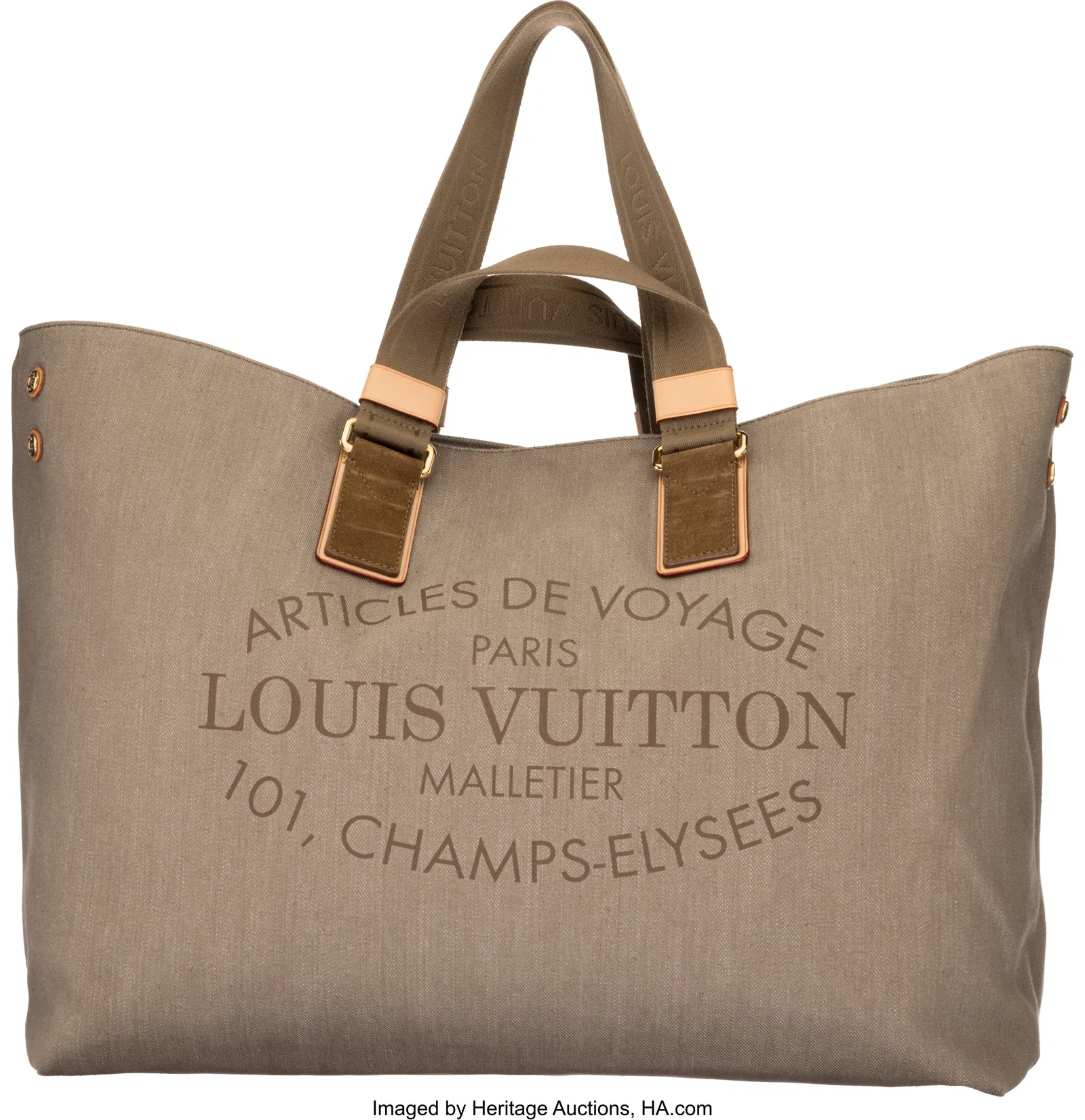 Louis Vuitton Khaki Denim Articles de Voyage Cab