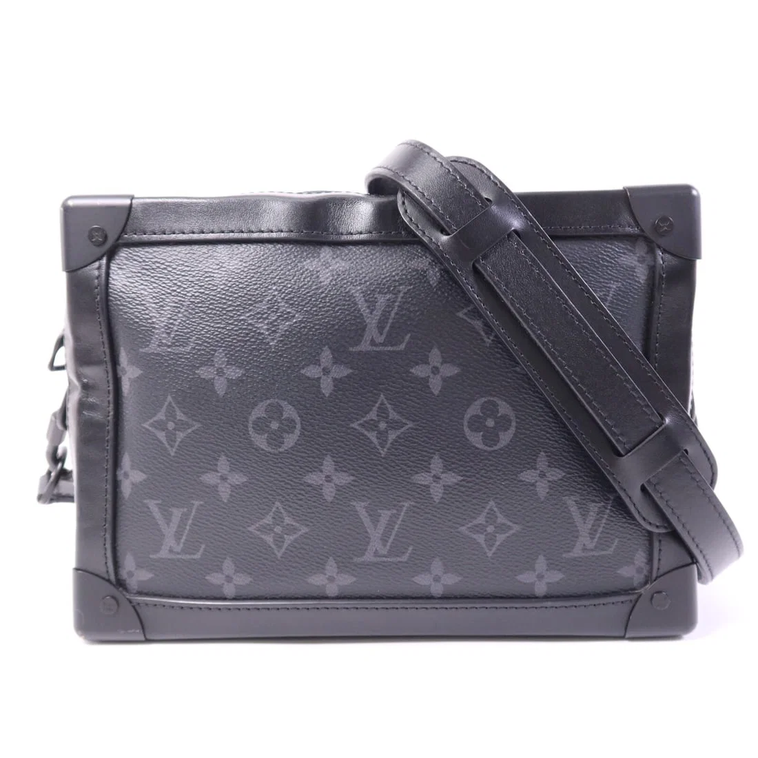 Louis Vuitton Monogram Eclipse Soft Trunk Black Mens Shoulder Bag M44730
