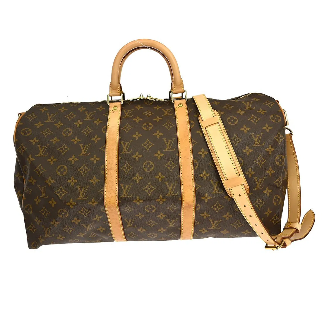 Louis Vuitton Monogram Keepall Bandouliere 50 Large Canvas Travel Bag