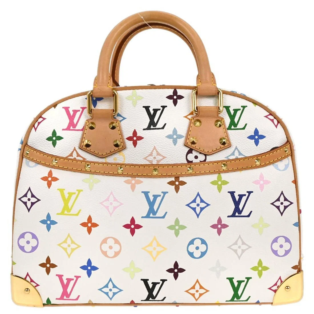 Louis Vuitton Monogram Multicolor Trouville White Canvas Top Handle Bag M92663