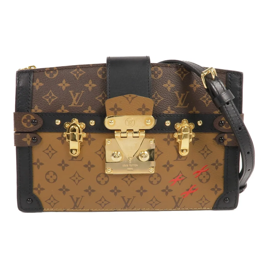 Louis Vuitton Monogram Reverse Trunk Clutch Shoulder Bag M43596 GHW