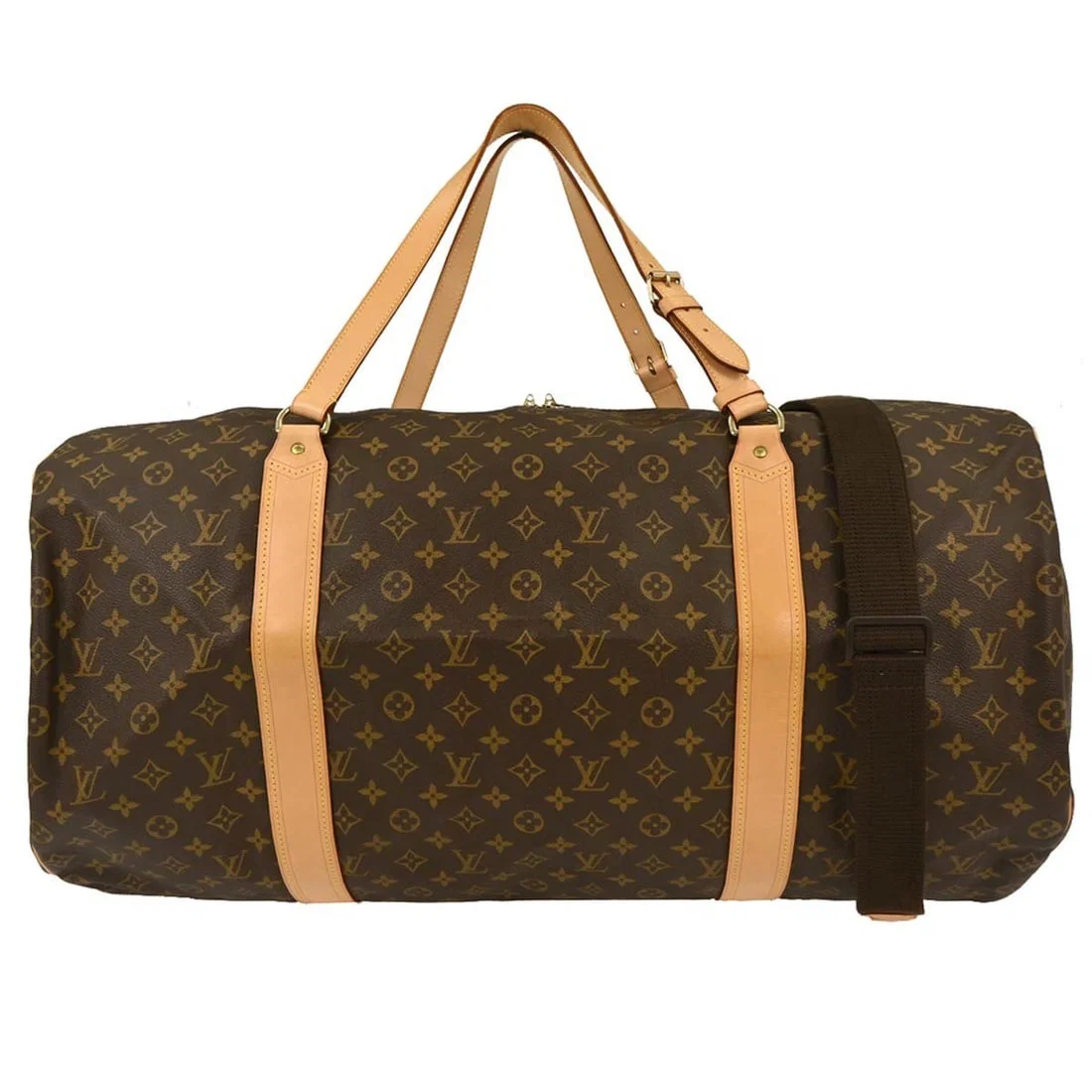 Louis Vuitton Monogram Sac Polochon Duffle Bag M41222 Travel Brown