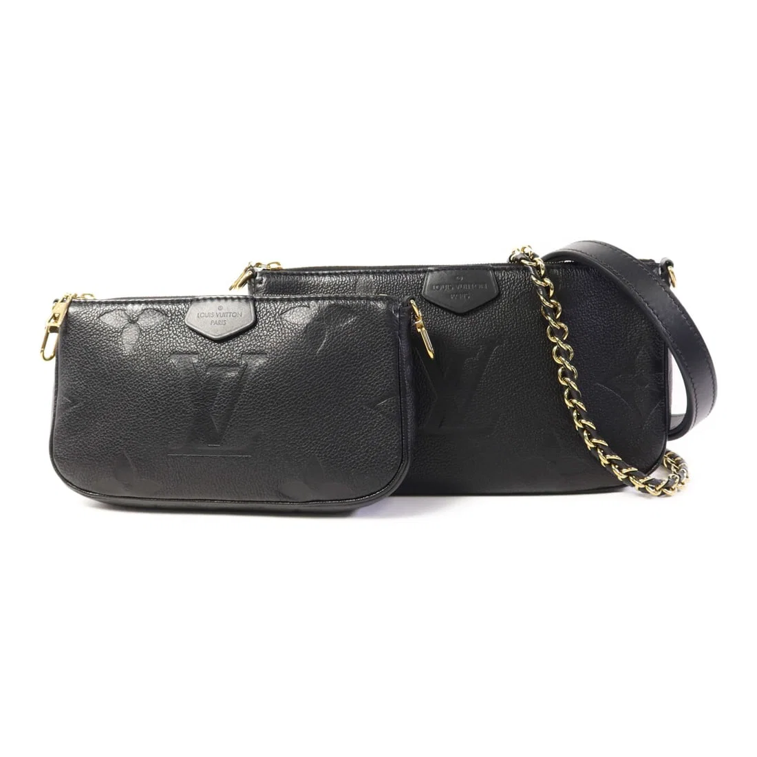 LOUIS VUITTON Multi Pochette Accessoires Black Calfskin Bag M80399